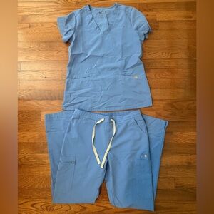 Figs Ceil Blue Scrub Set